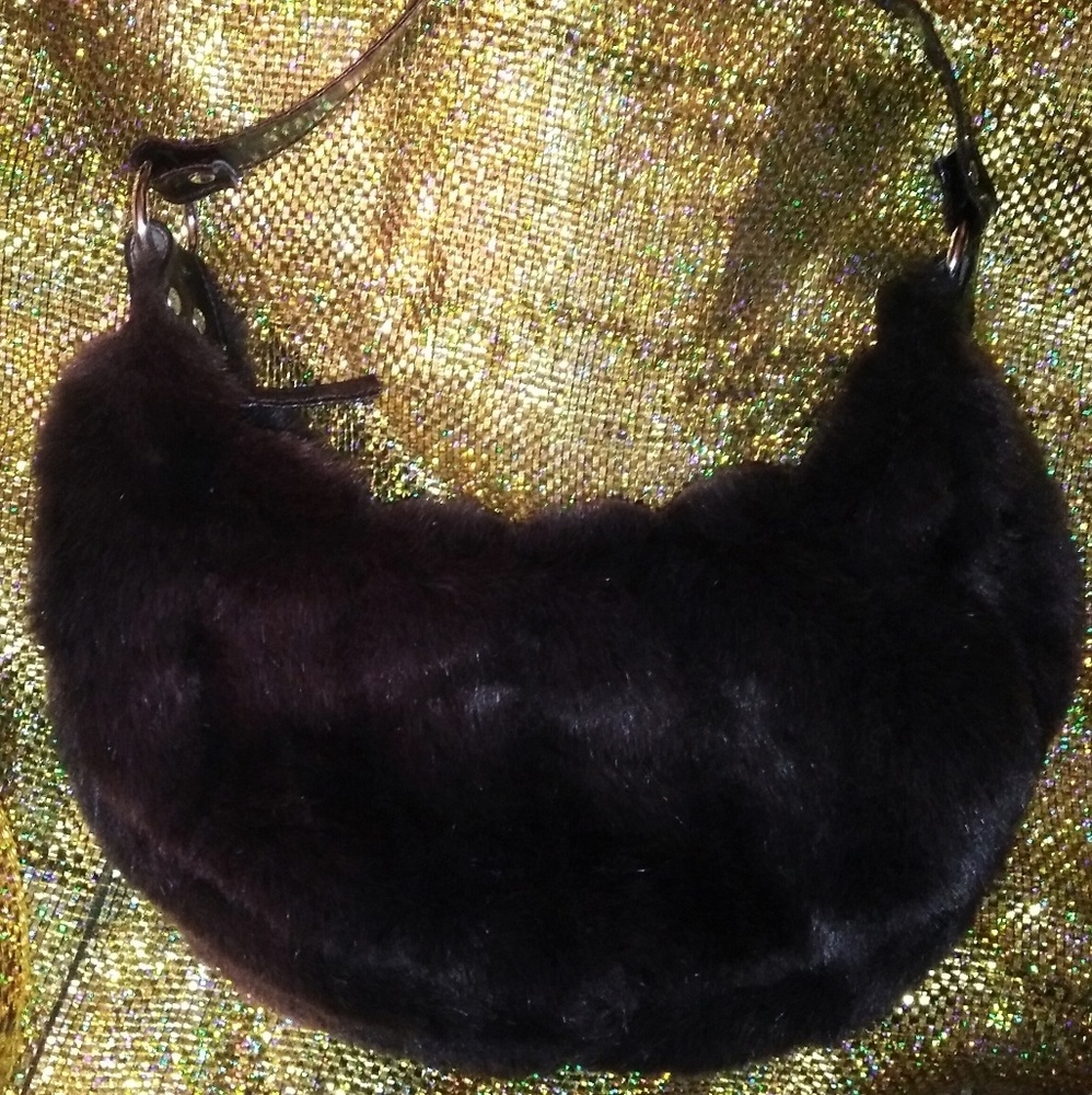 Brown Faux Fur Purse